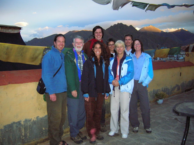Big group dinner before taking off for Mt. Kailash. Lhasa, Tibet.